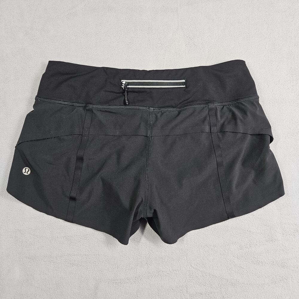 Lululemon Speed Up Shorts Womens 4 Black Athleisure Gym Performance Stretch - Picture 3 of 14